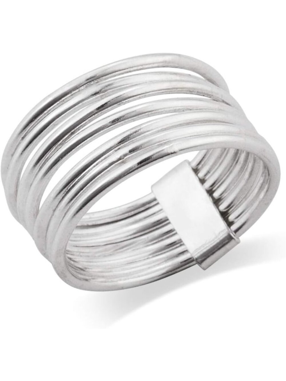 925 Sterling Silver 7 Day Stacked Band Ring Set - Adjustable, Fashion Jewelry